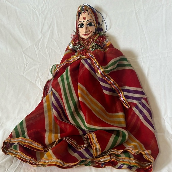 Topsy Turvy Vintage Indian Raj Sari Wedding Doll Handmade Dolls man & woman 12in - Picture 2 of 9
